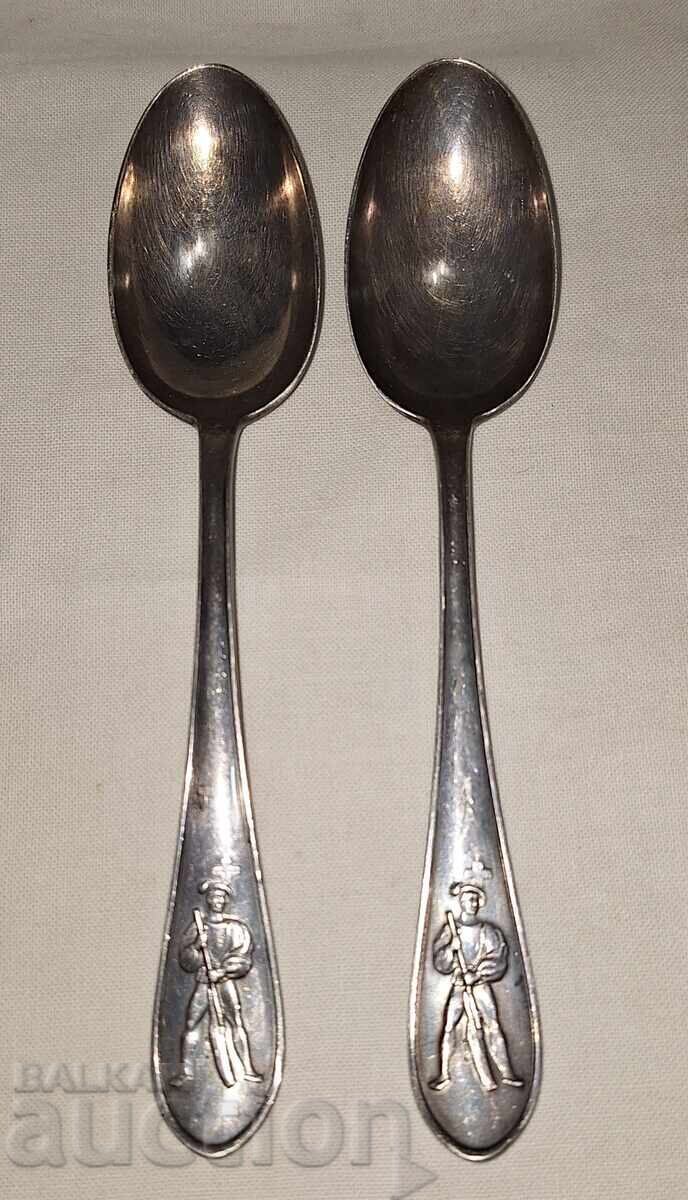 Two old silver spoons