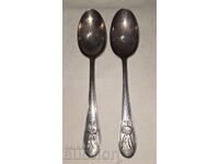 Two old silver spoons