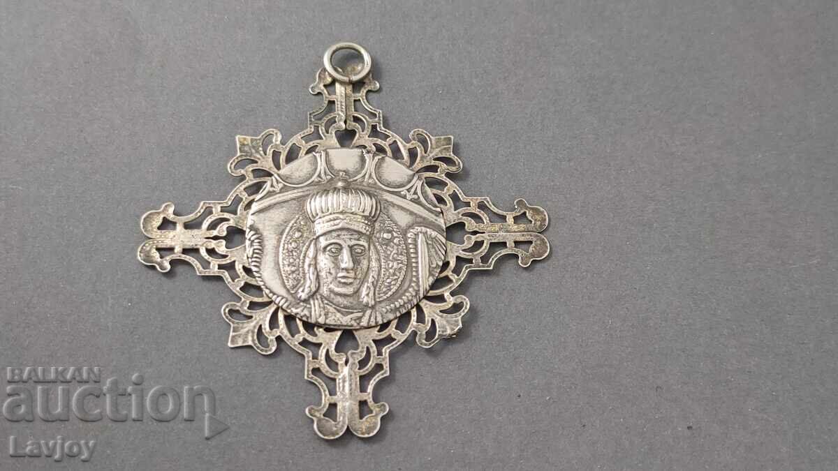 Auction  Lacy Cross of the Virgin Mary with the Christ Child pendant