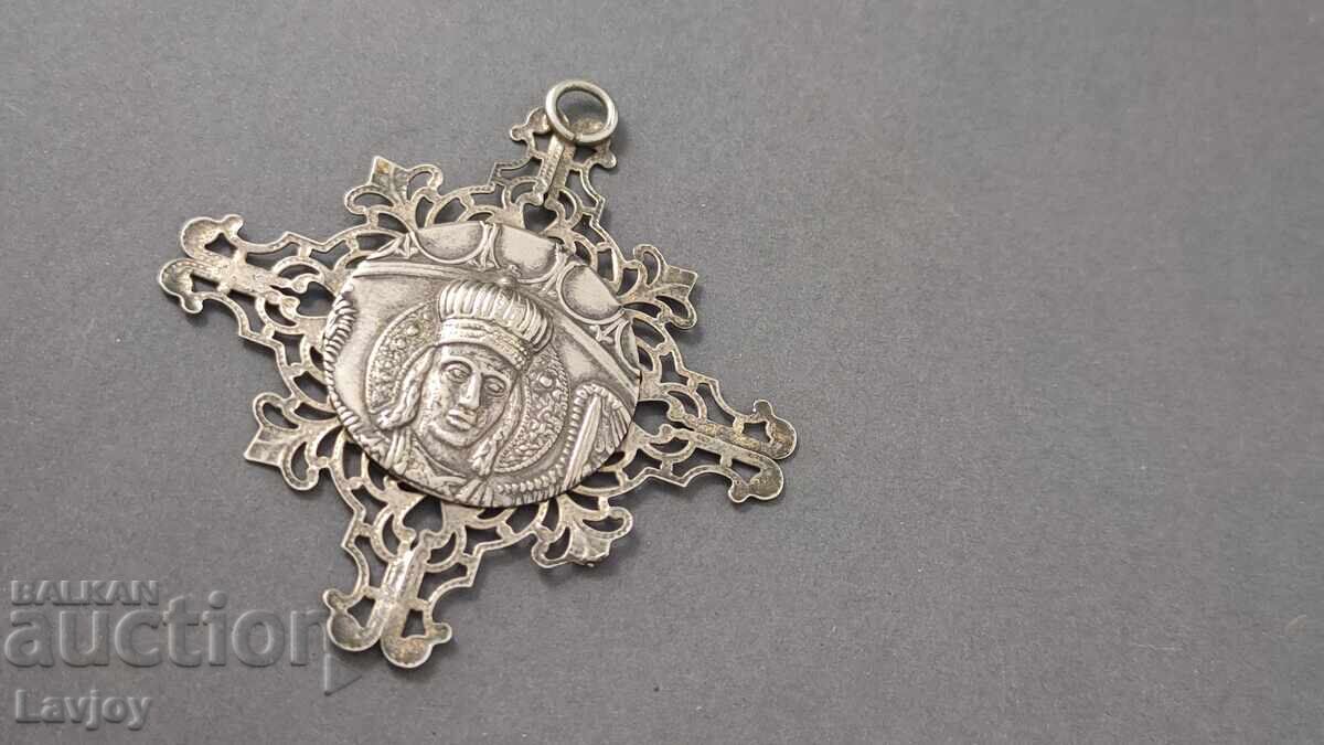 Lacy Cross of the Virgin Mary with the Christ Child pendant - 5