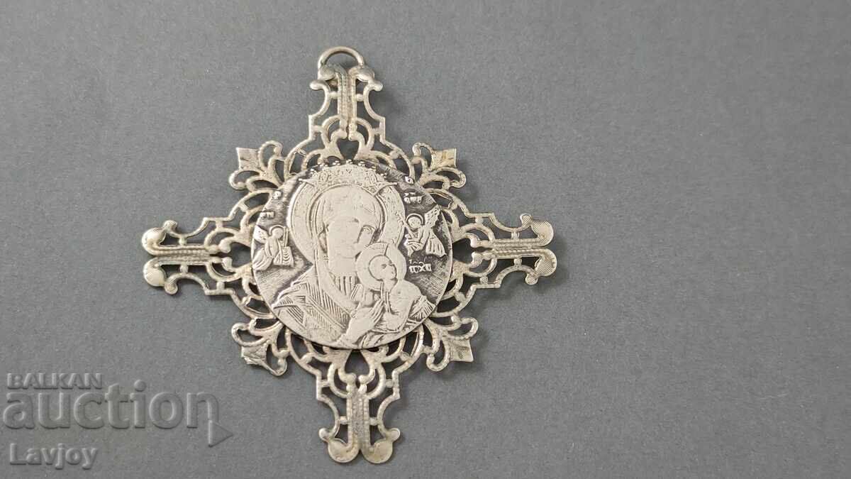 Lacy Cross of the Virgin Mary with the Christ Child pendant - 6