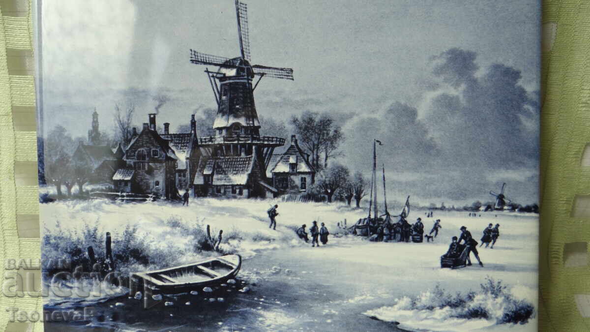 Πορσελάνινη πλάκα Delft, χειροποίητη, για κρέμασμα με τιμή 10.00 BGN | € 5.11