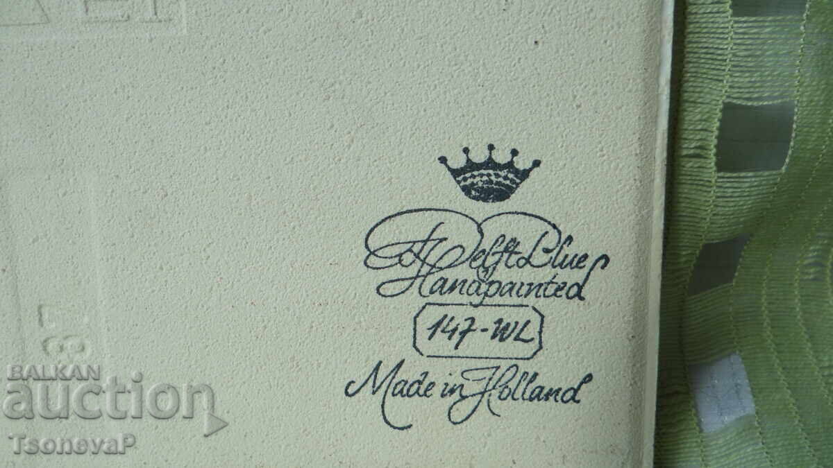 Πορσελάνινη πλάκα Delft, χειροποίητη, για κρέμασμα - 5