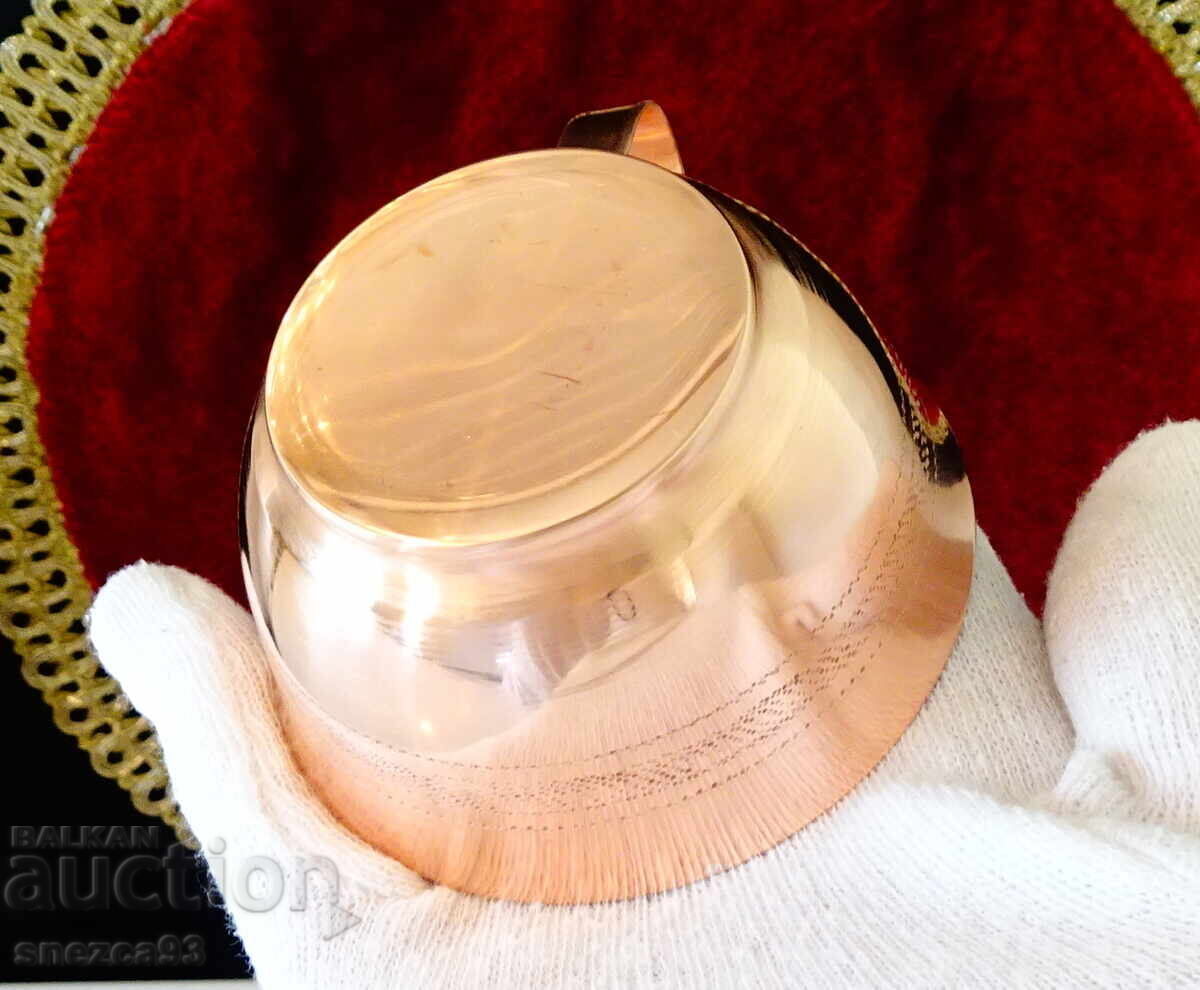 Copper cup with saucer, pure red copper - 6 Copper cup with saucer, pure red copper - 6