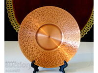 Farfurie de desert din miere, cupru curat forjat