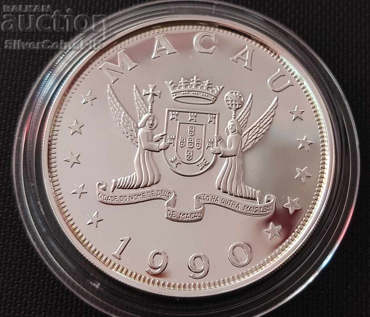 Сребро 100 Патака Годината на Коня 1990 Макао - 6 Сребро 100 Патака Годината на Коня 1990 Макао - 6