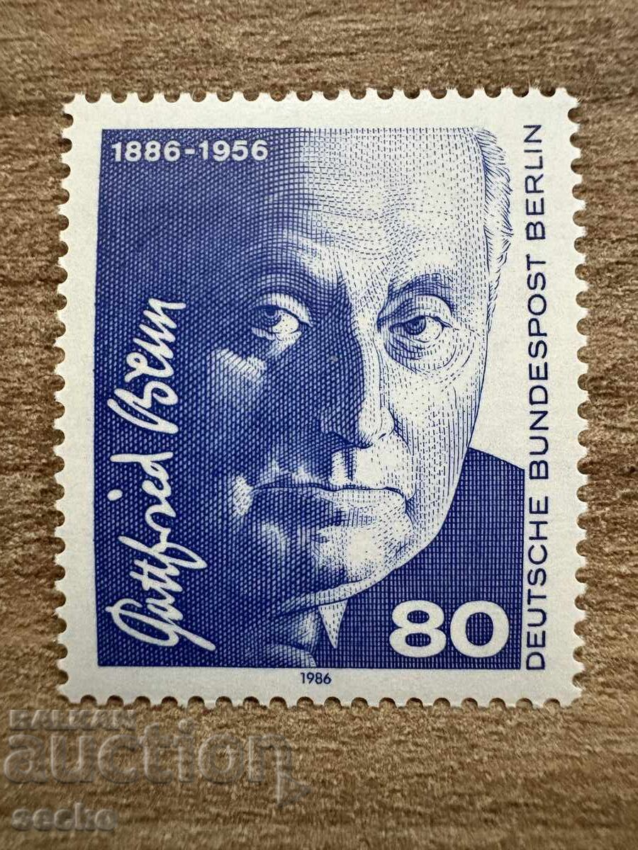 Berlin - 100 years from the birth of Gottfried Benn, poet (1986) MNH Berlin - 100 years from the birth of Gottfried Benn, poet (1986) MNH