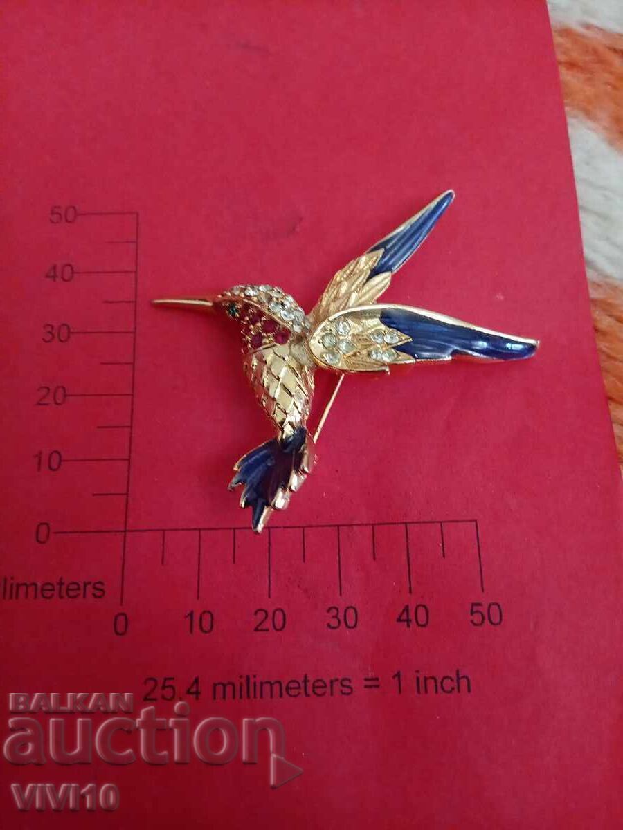 Antique brooch enamel and stones