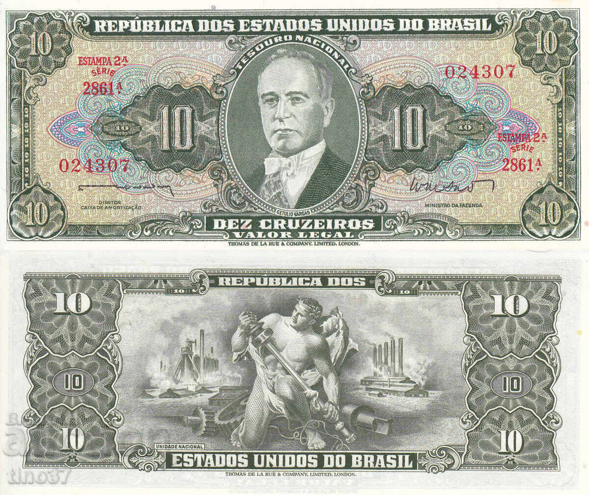 tino37 - BRAZIL - 10 CRUZEIROS - 1962 - UNC tino37 - BRAZIL - 10 CRUZEIROS - 1962 - UNC