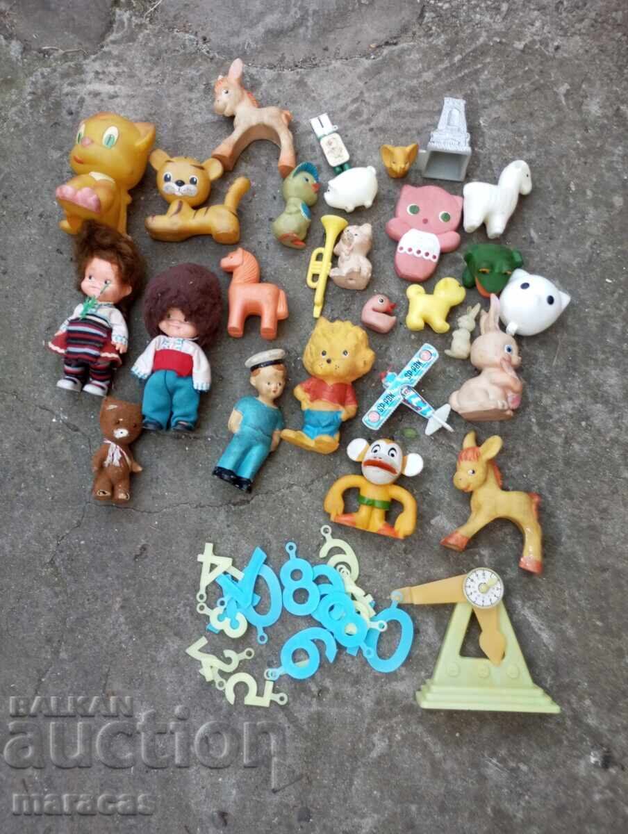 Old children's rubber toys