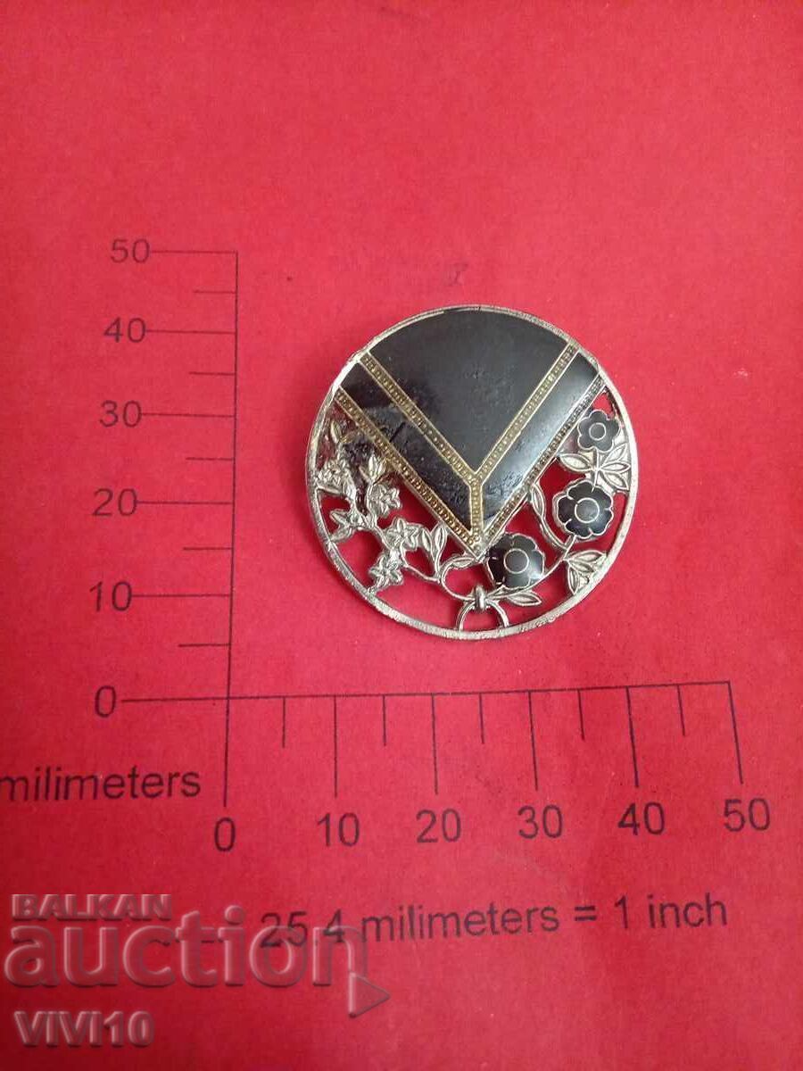 Broșă veche email cu pietre Broșă veche email cu pietre