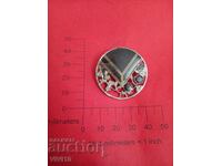 Broșă veche email cu pietre