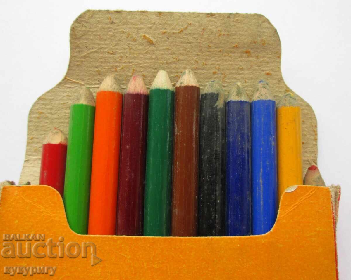 Δημοπρασία Παλιά Σοσιαλιστικά παιδικά χρωματιστά μολύβια Ν. Λ. Βουλγαρίας Χέμους Μπουργκάς θέμα Ποδόσφαιρο