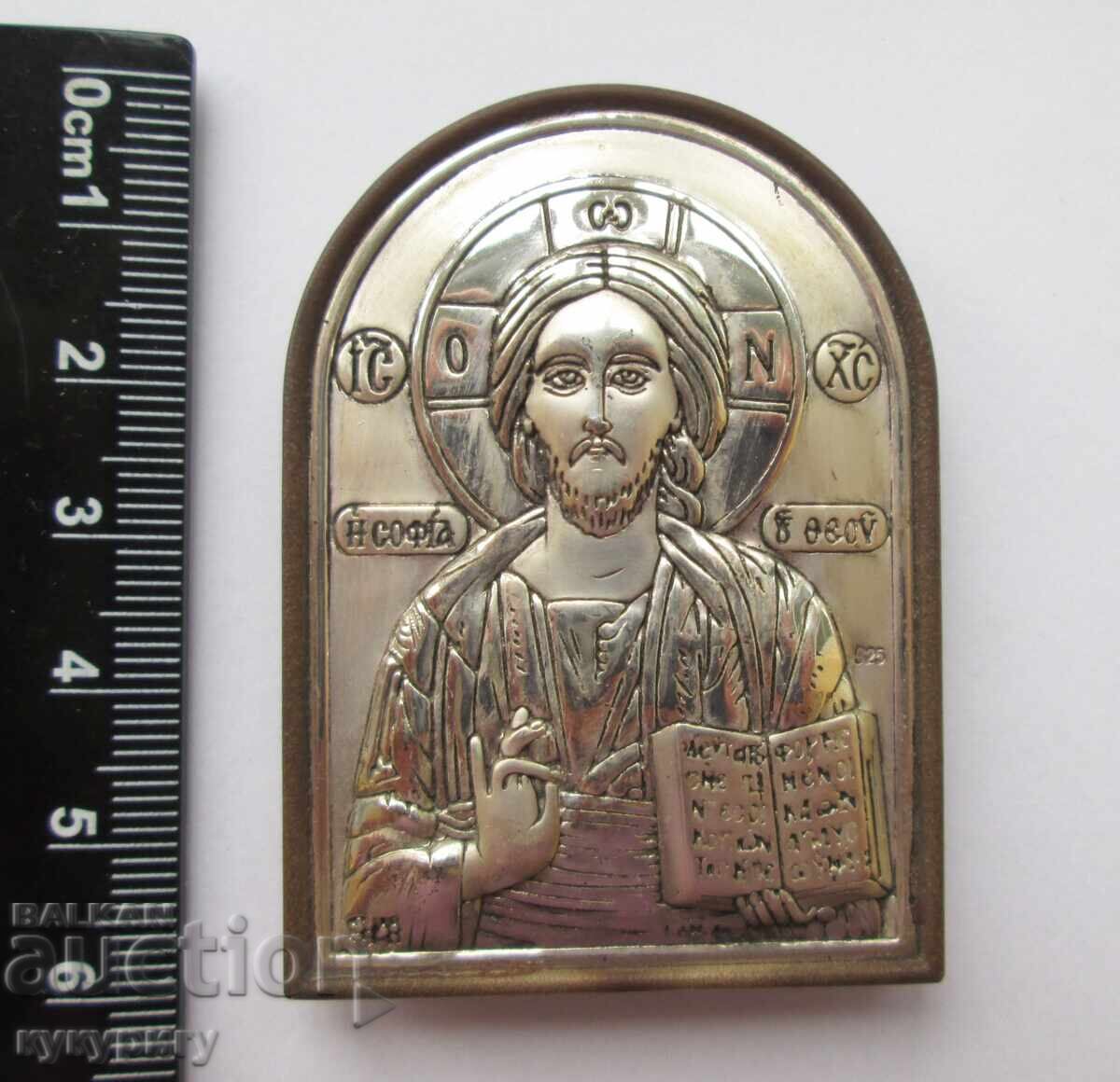 Малка сребърна икона иконка сребро Исус Христос с цена 25.00 лв. | € 12.78 Малка сребърна икона иконка сребро Исус Христос с цена 25.00 лв. | € 12.78