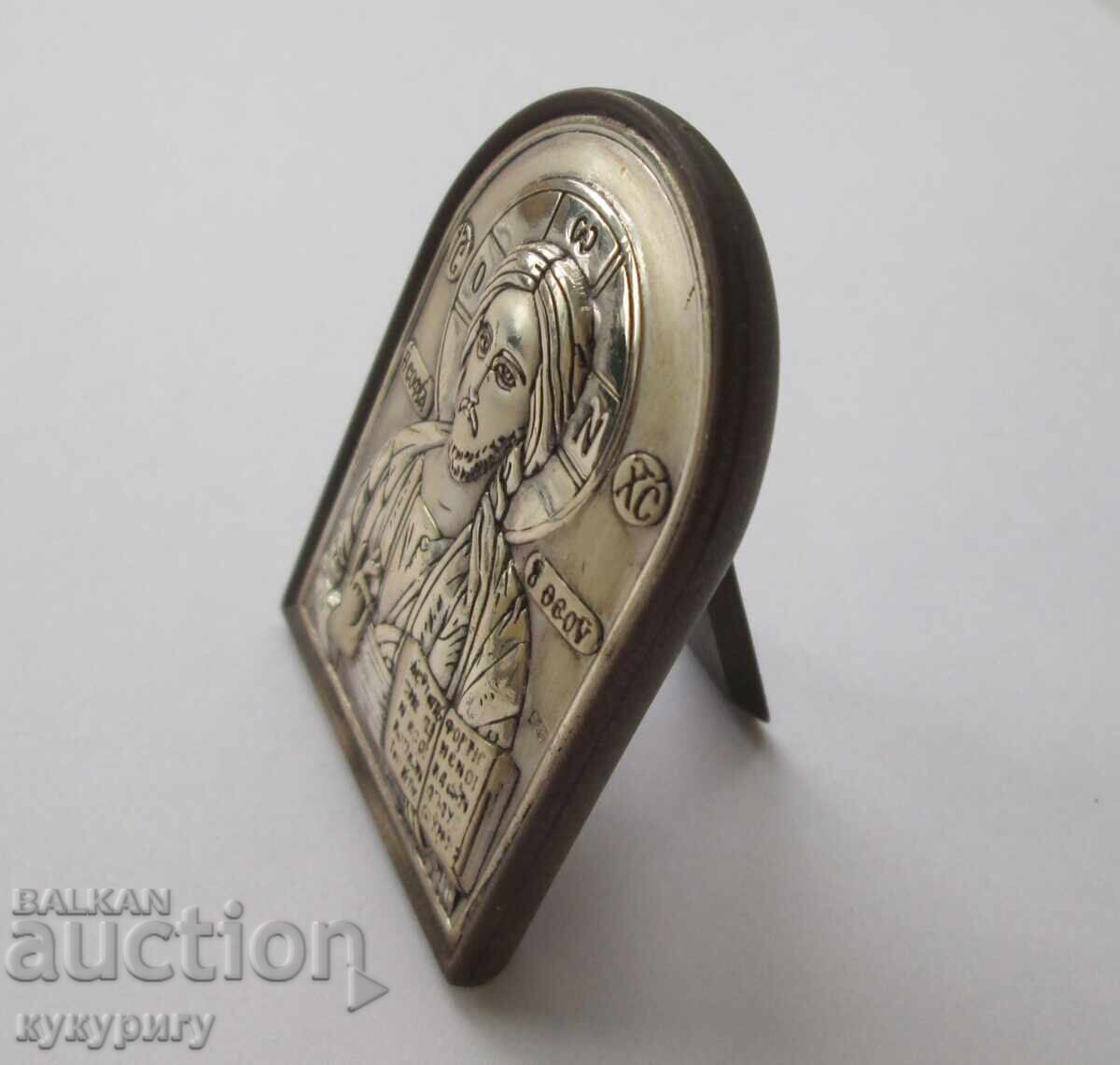 Аукцион Малка сребърна икона иконка сребро Исус Христос Аукцион Малка сребърна икона иконка сребро Исус Христос