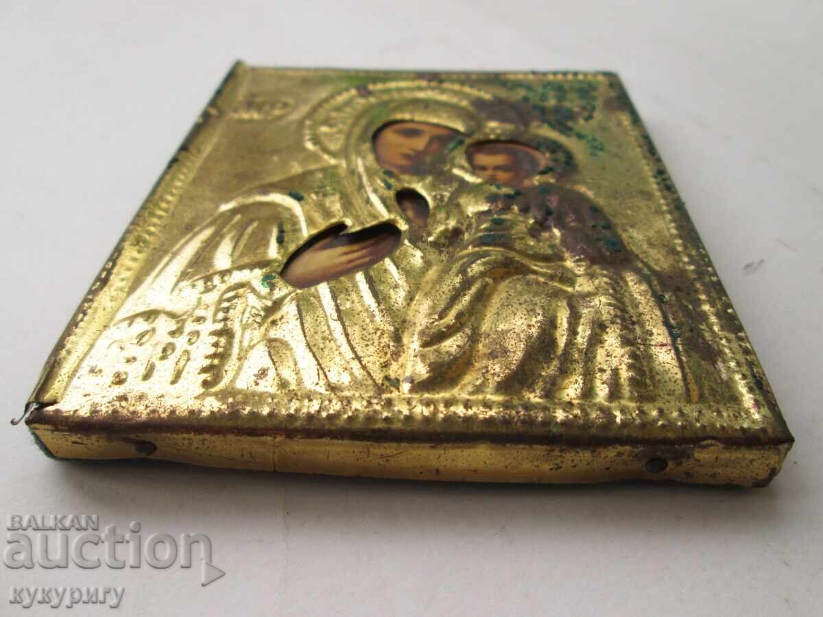 Livrarea Veche icoană țaristă cu toc, Sfânta Fecioară Maria cu Pruncul