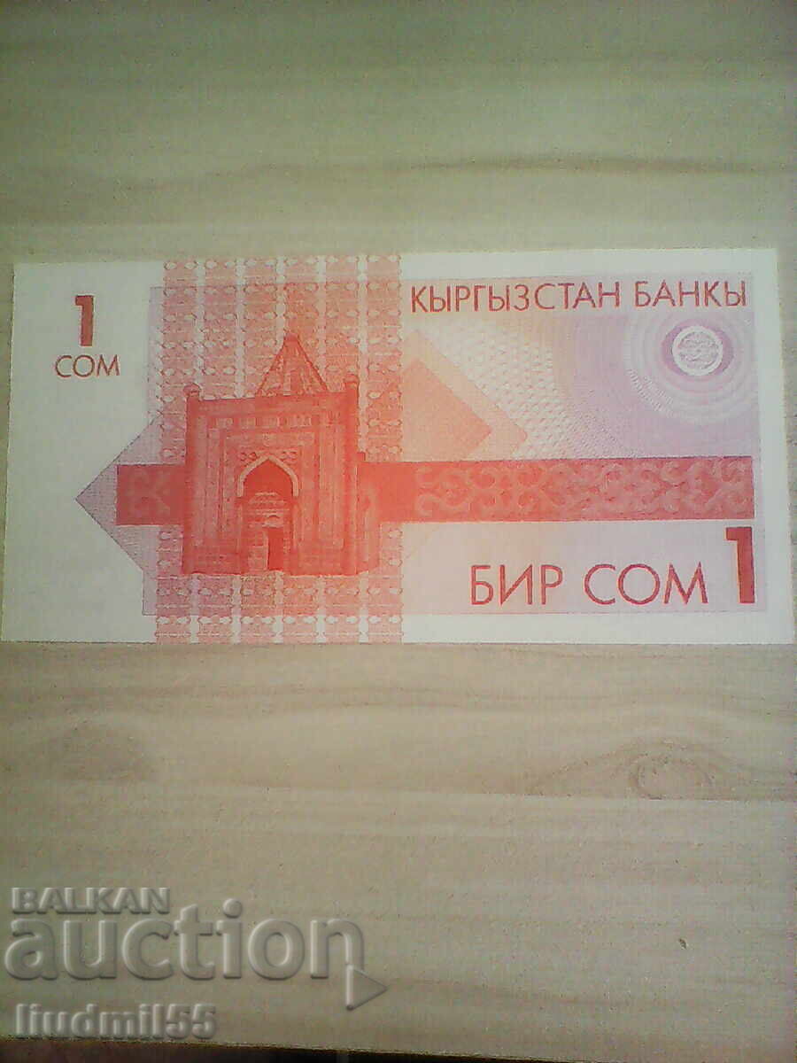 Киргизстан 1 сом 1993  UNC с цена 8.00 лв. | € 4.09