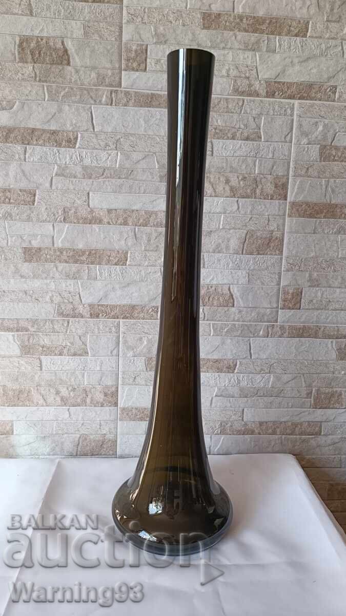 Large glass vase - dark green - 53cm - 5