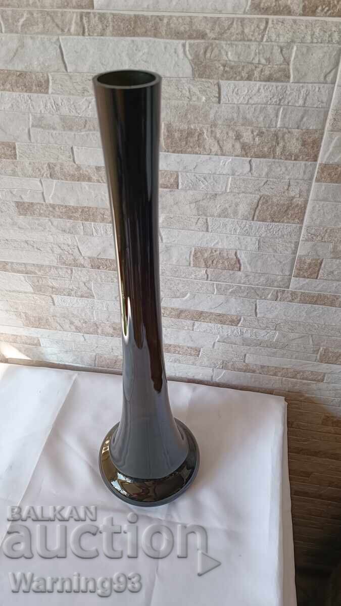 Large glass vase - dark green - 53cm - 6