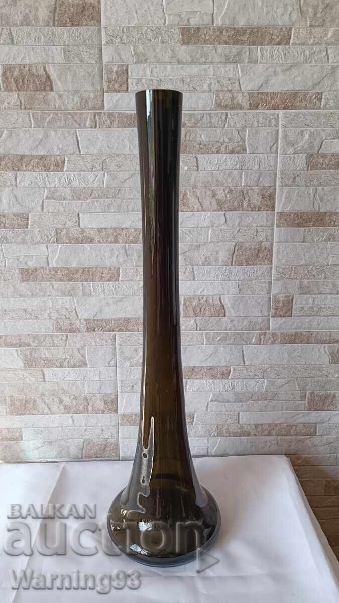 Large glass vase - dark green - 53cm