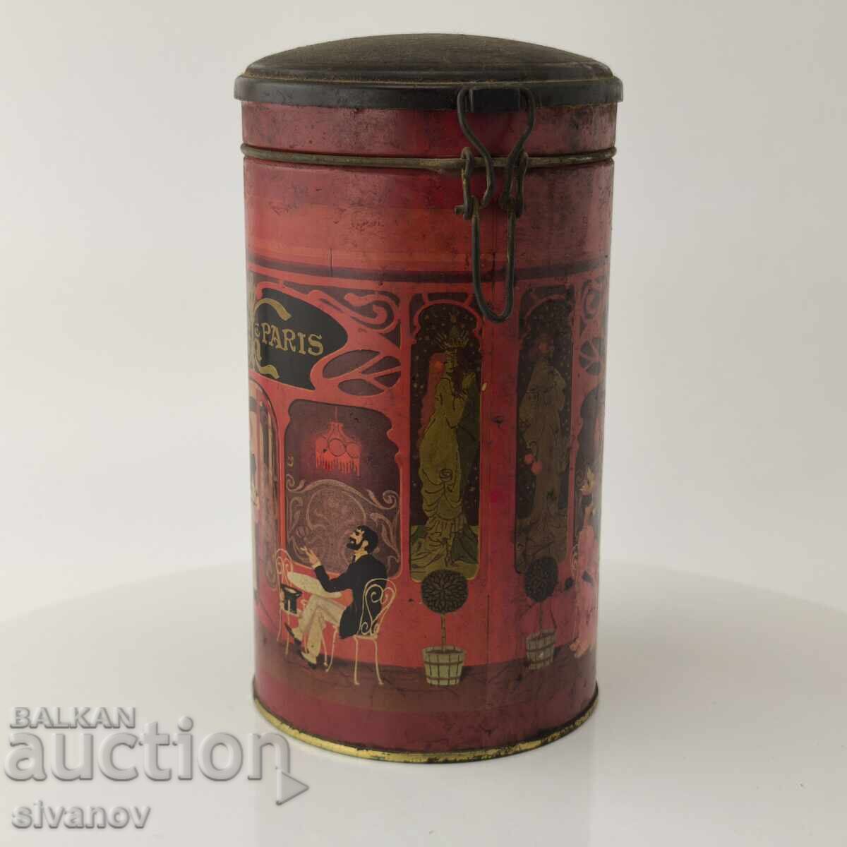 Auction  Old metal coffee tin Cafe de Paris #5911