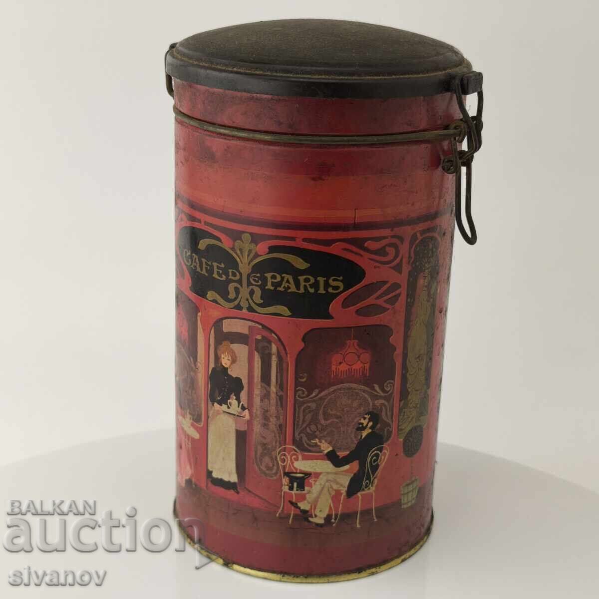 Old metal coffee tin Cafe de Paris #5911