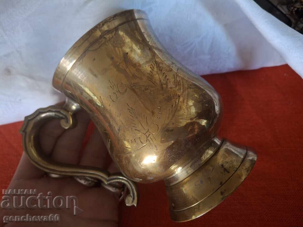 ΣΕΡΒΙΣ Χαραγμένα Χάλκινα Αριστοκρατικά Κύπελλα 2kg.700gr - 5