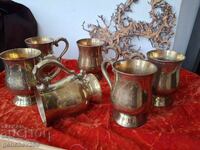 ΣΕΡΒΙΣ Χαραγμένα Χάλκινα Αριστοκρατικά Κύπελλα 2kg.700gr