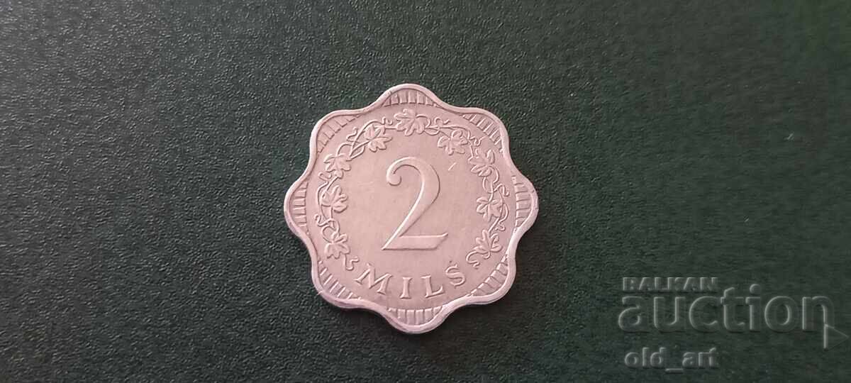 Coin - Malta, 2 mils 1972