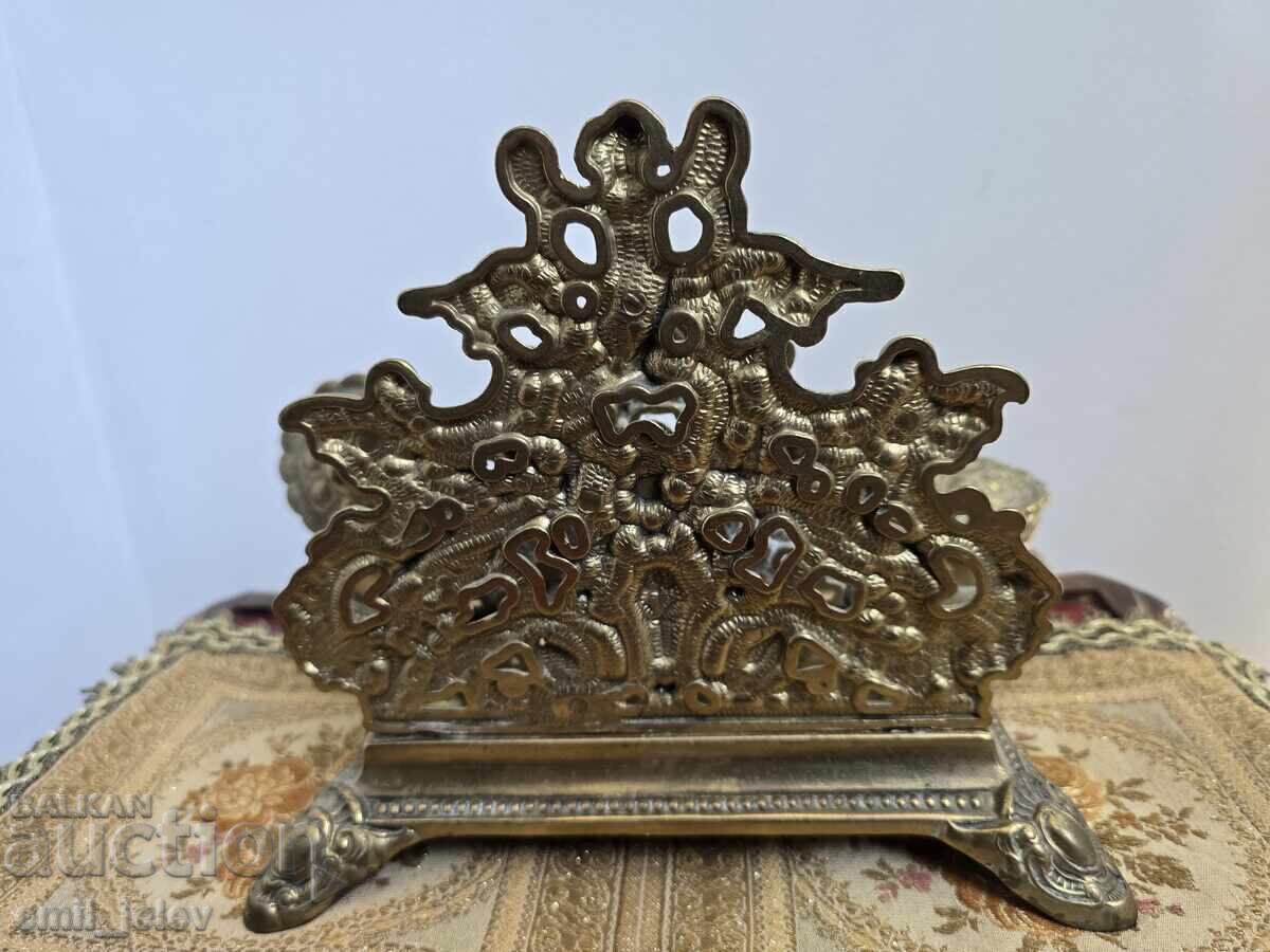 Mare călimară antică franceză din bronz - 6 Mare călimară antică franceză din bronz - 6