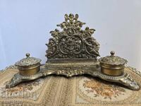 Mare călimară antică franceză din bronz