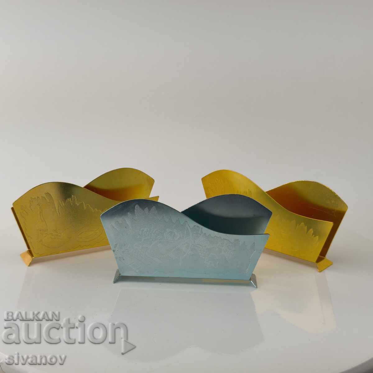 Set vechi de 3 șervețele din aluminiu URSS #5915 Set vechi de 3 șervețele din aluminiu URSS #5915