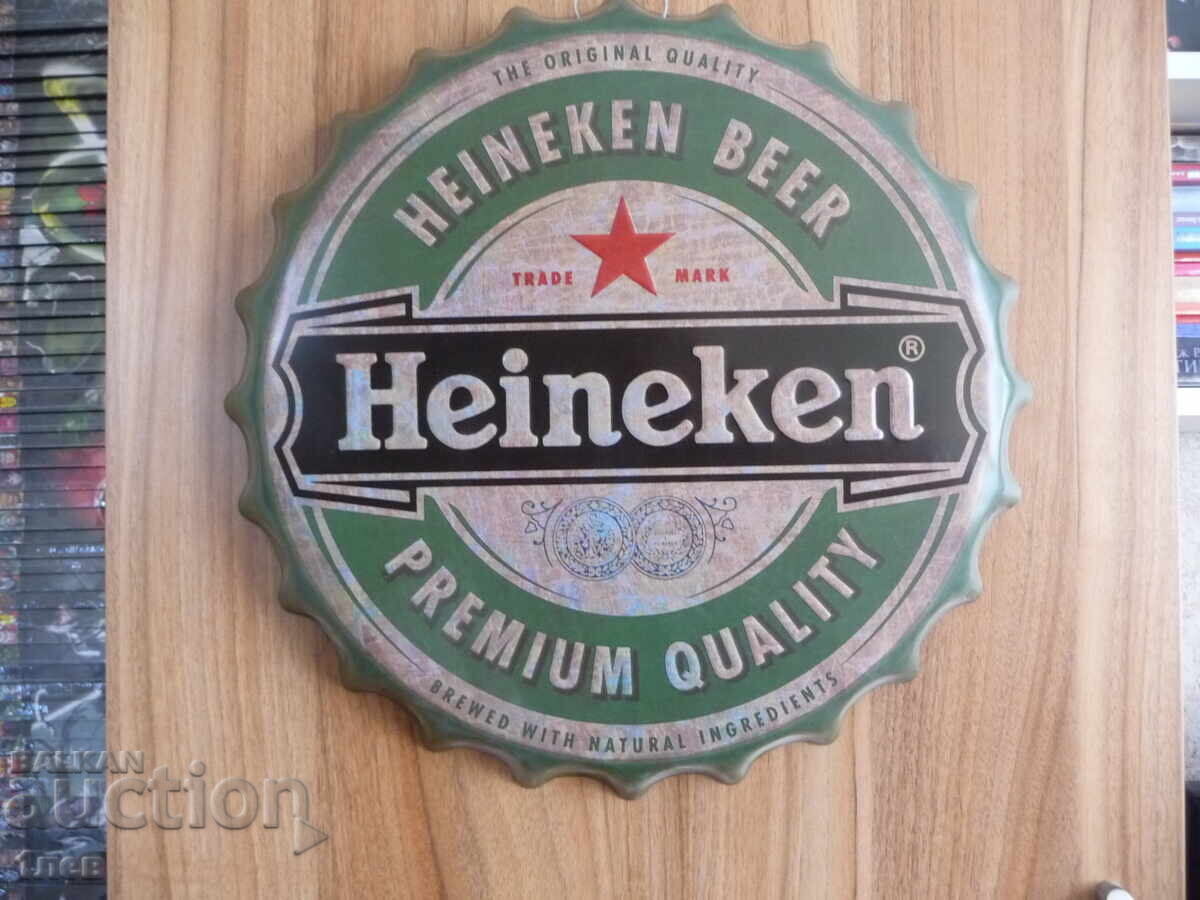 Metal Sign Heineken Beer Heineken Cap Bottle Large