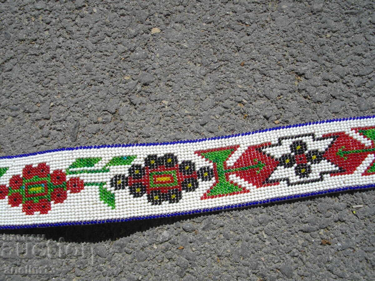 Livrarea Centură veche pentru costum popular, mărgele, albastre Livrarea Centură veche pentru costum popular, mărgele, albastre