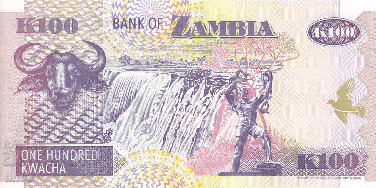 Аукцион tino37- ЗАМБИЯ - 100 КВАЧА - 1992г - UNC