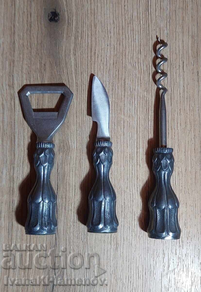Set de deschizătoare de sticle, 3 bucăți, pentru cunoscători Set de deschizătoare de sticle, 3 bucăți, pentru cunoscători