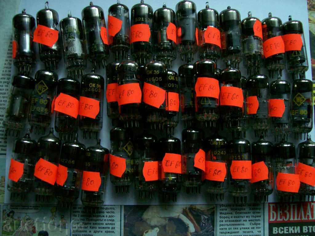 Large lot of EF 80 radio tubes Large lot of EF 80 radio tubes