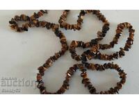 Necklace of natural Tiger's Eye stone, weight 89.70 g