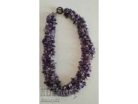 Necklace of natural Amethyst stone, weight 139.40 g