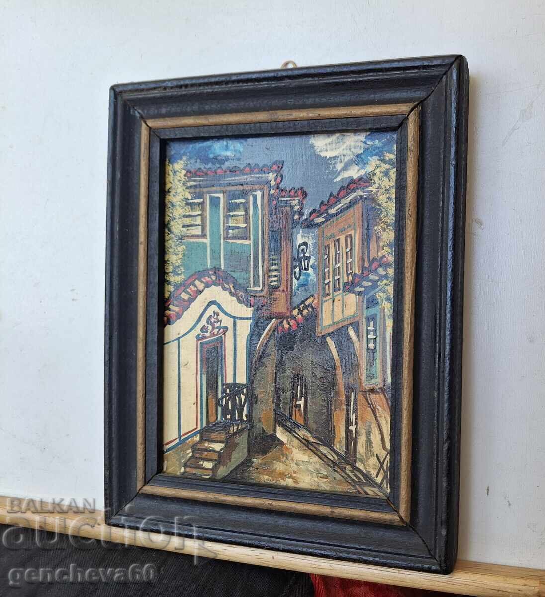 Аукцион Маслена картина,,Стари къщи" Аукцион Маслена картина,,Стари къщи"