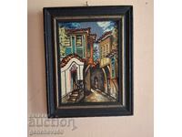 Oil painting, "Old Houses"