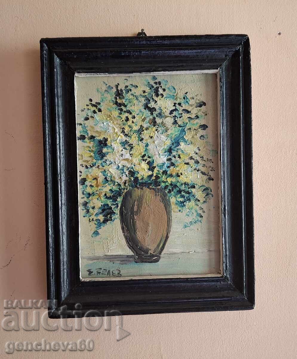 Auction Beautiful Original Oil Paintings, "Vase with Flowers" - E. Velev Auction Beautiful Original Oil Paintings, "Vase with Flowers" - E. Velev