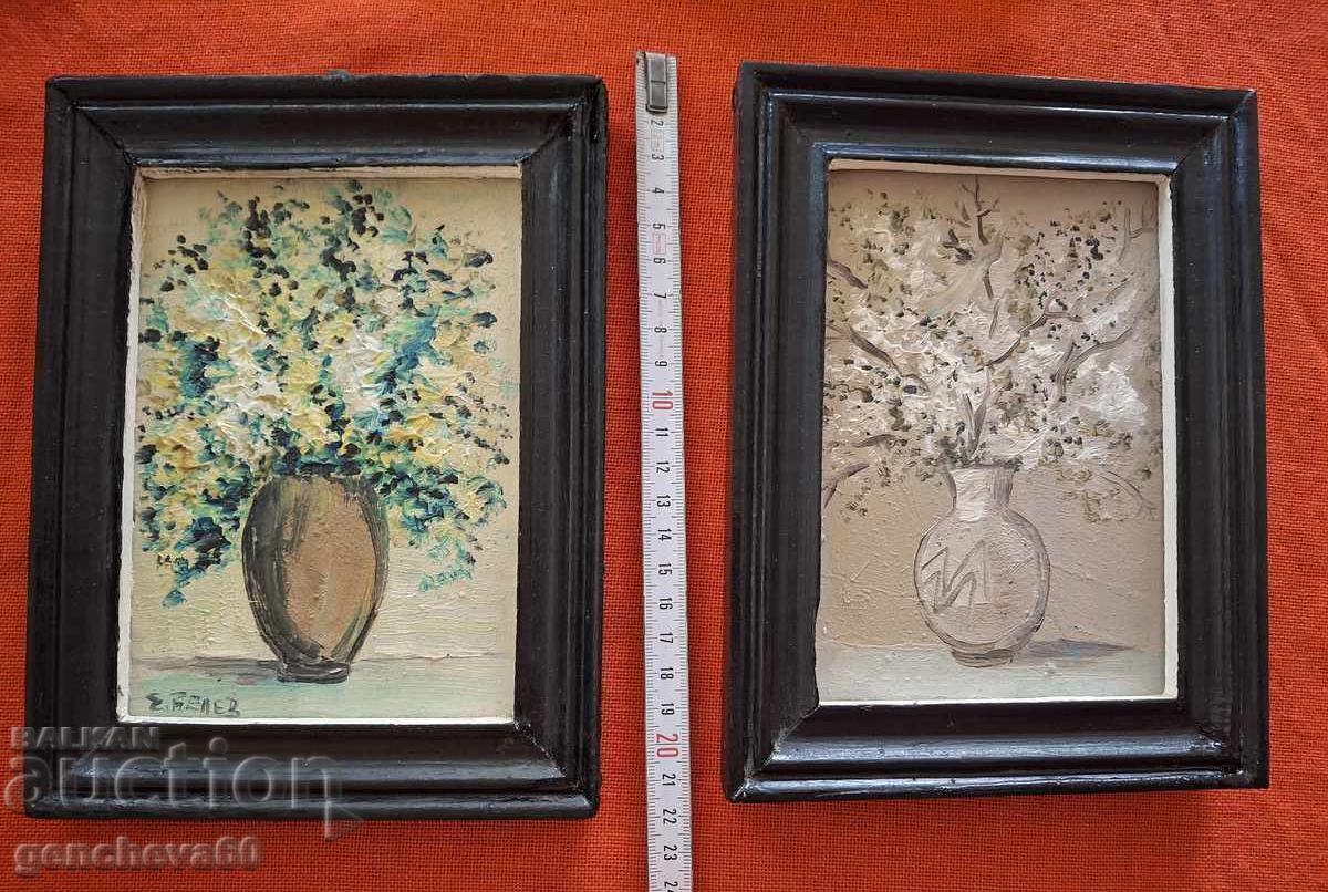 Όμορφες Αυθεντικές ελαιογραφίες, "Βάζο με λουλούδια" - Ε. Βέλεφ Όμορφες Αυθεντικές ελαιογραφίες, "Βάζο με λουλούδια" - Ε. Βέλεφ