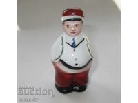 Veche solniță din porțelan, statuetă figură de grăsunc