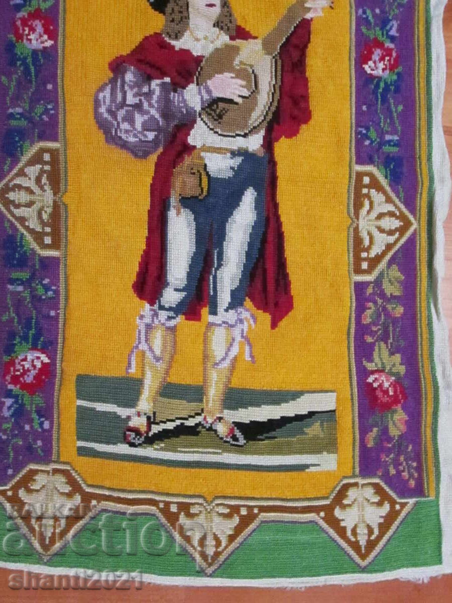 Auction  Large tapestry, hand-stitched 67x42cm