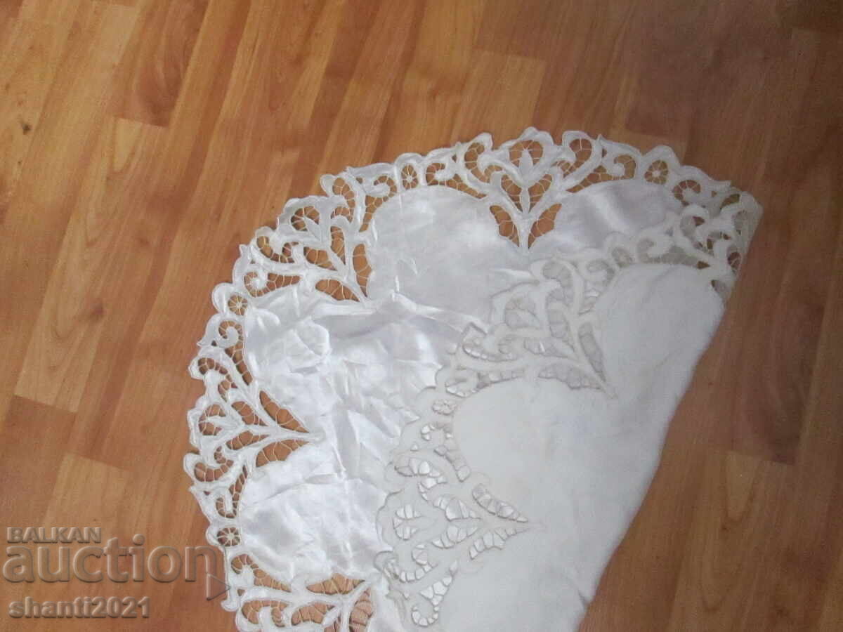 Κάλυμμα, καρέ - σατέν, κομμένη κεντητική, 60x54εκ - 5