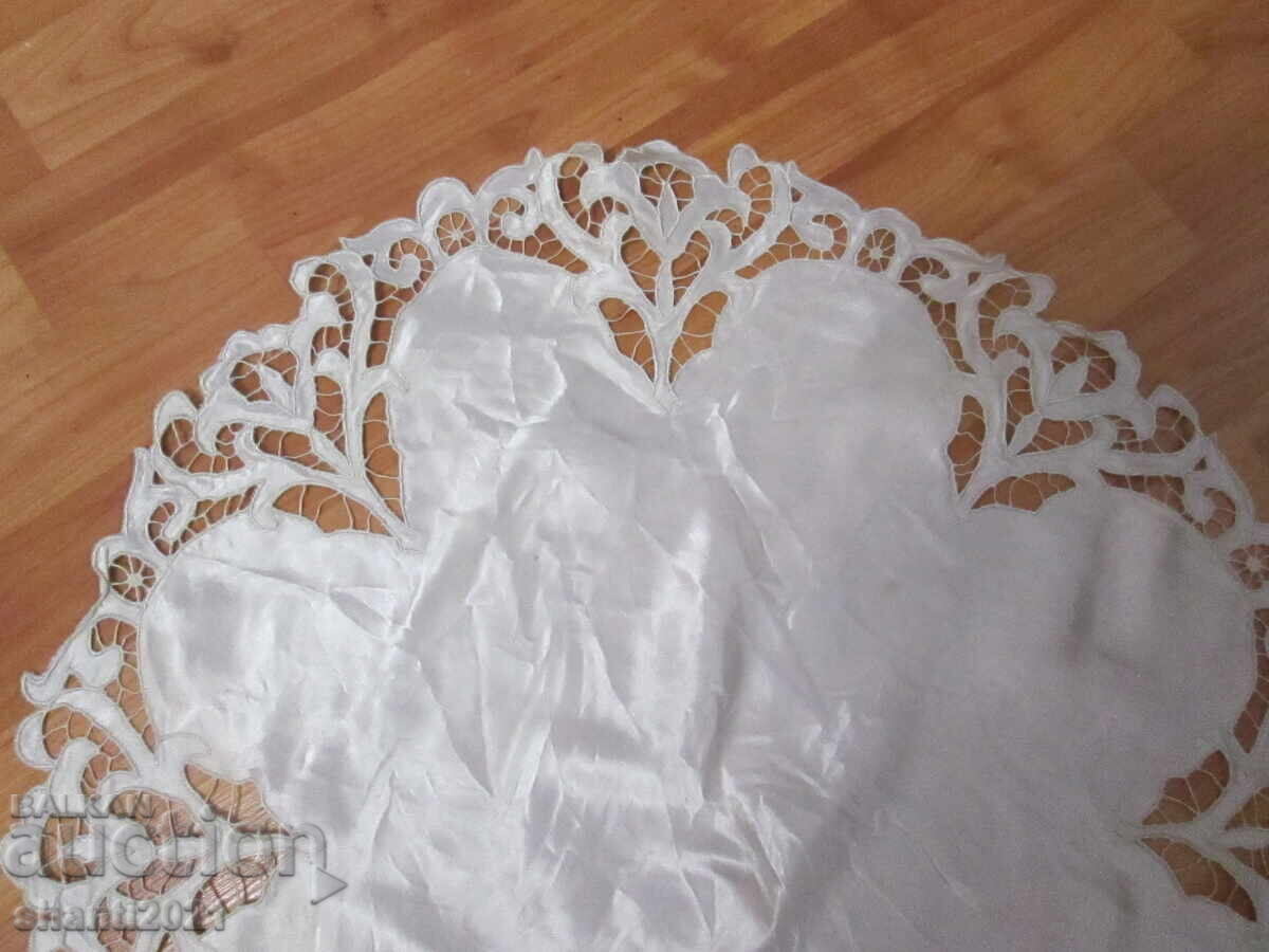 Κάλυμμα, καρέ - σατέν, κομμένη κεντητική, 60x54εκ - 6