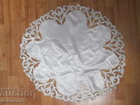 Huse de masă, pătrat - satin, broderie tăiată, 60x54cm