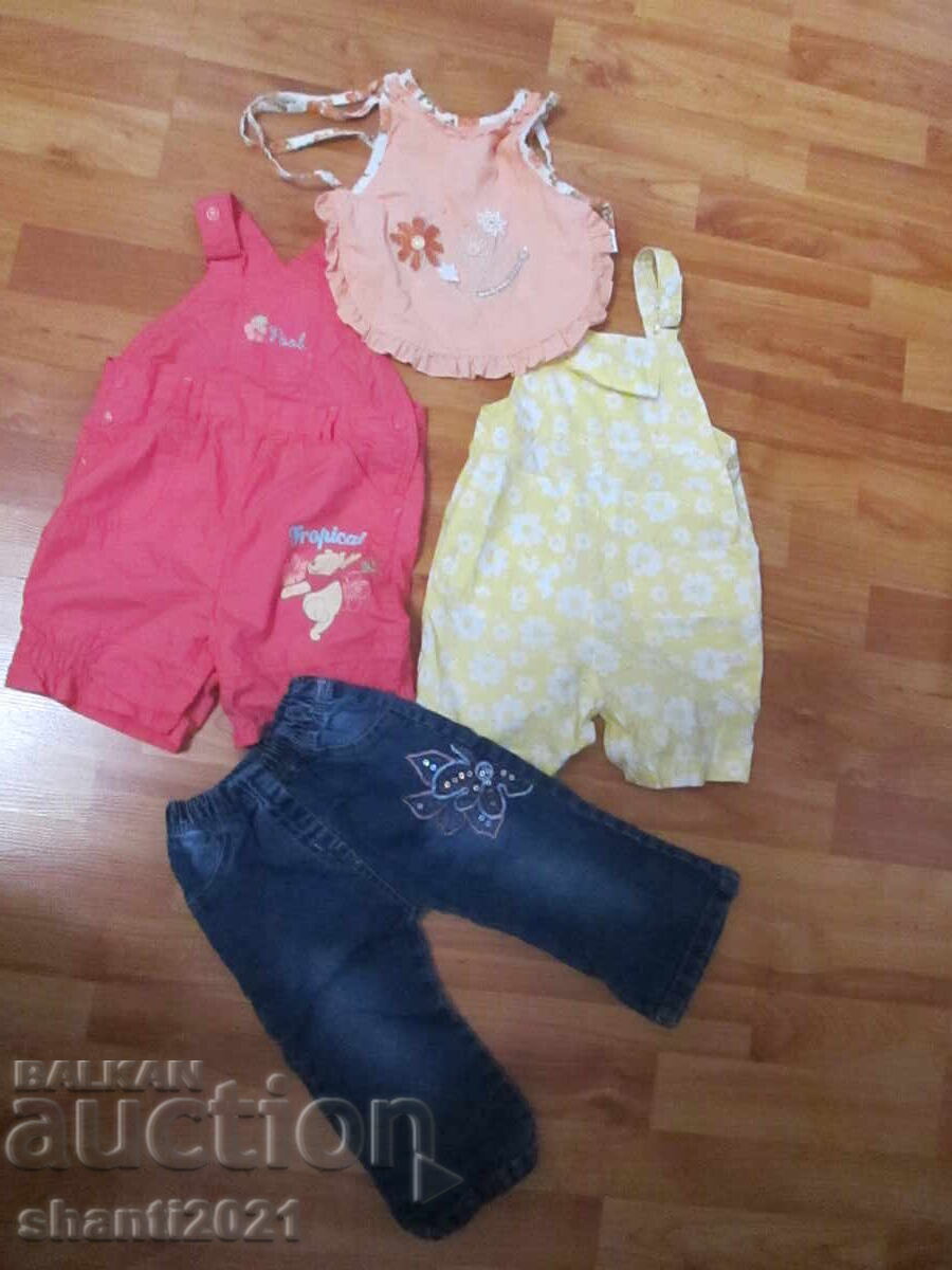 Lot of jumpsuits, jeans, bibs