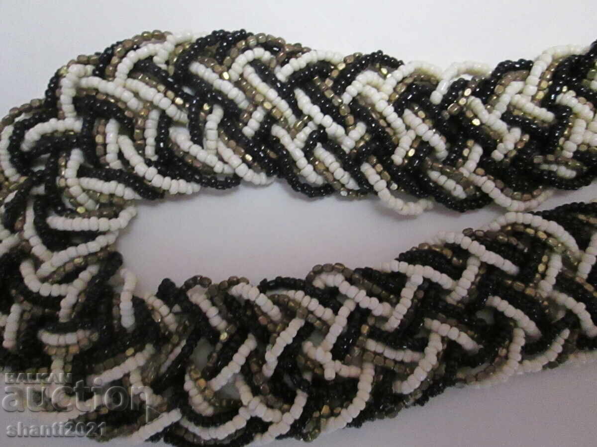 Όμορφο vintage γυναικείο κολιέ, γυάλινες χάντρες - 5